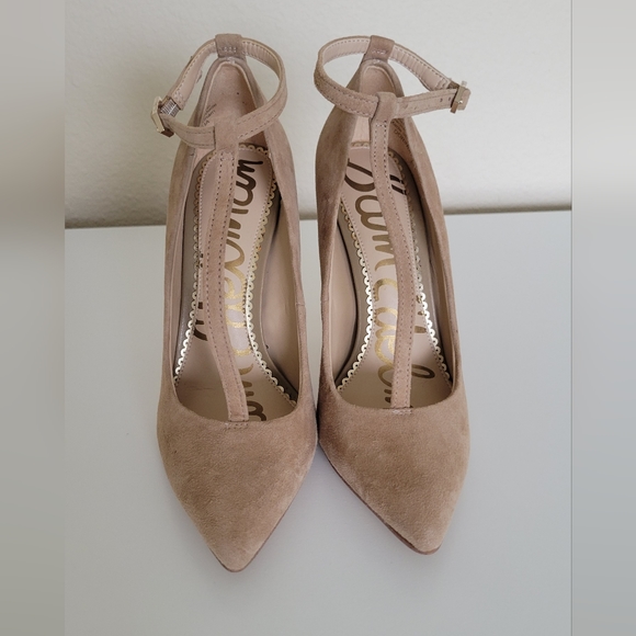 Sam Edelman Dorinda T-Strap Suede Pump in Tan Size 5M - Picture 2 of 6